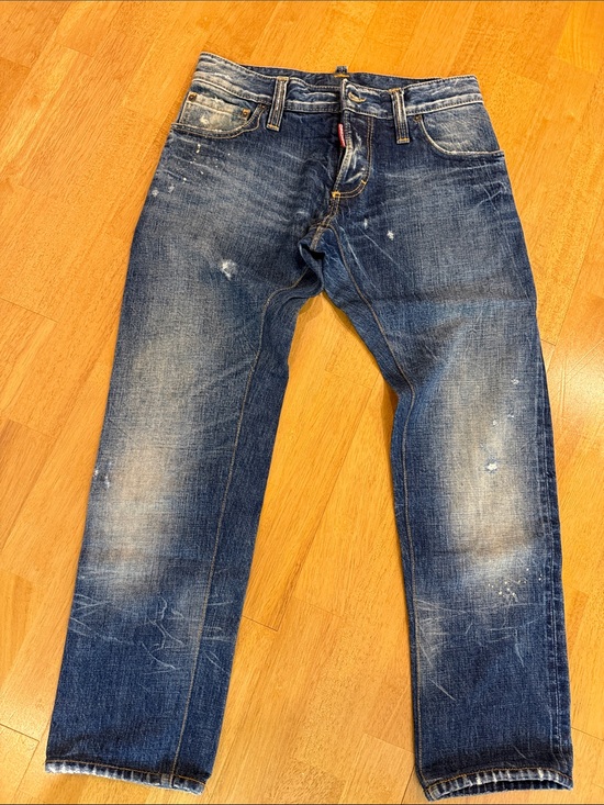 DSQUARED Other - DSQUARED Indigo Washed Straight-Leg Jeans with Distressed Accents